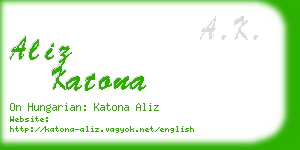 aliz katona business card